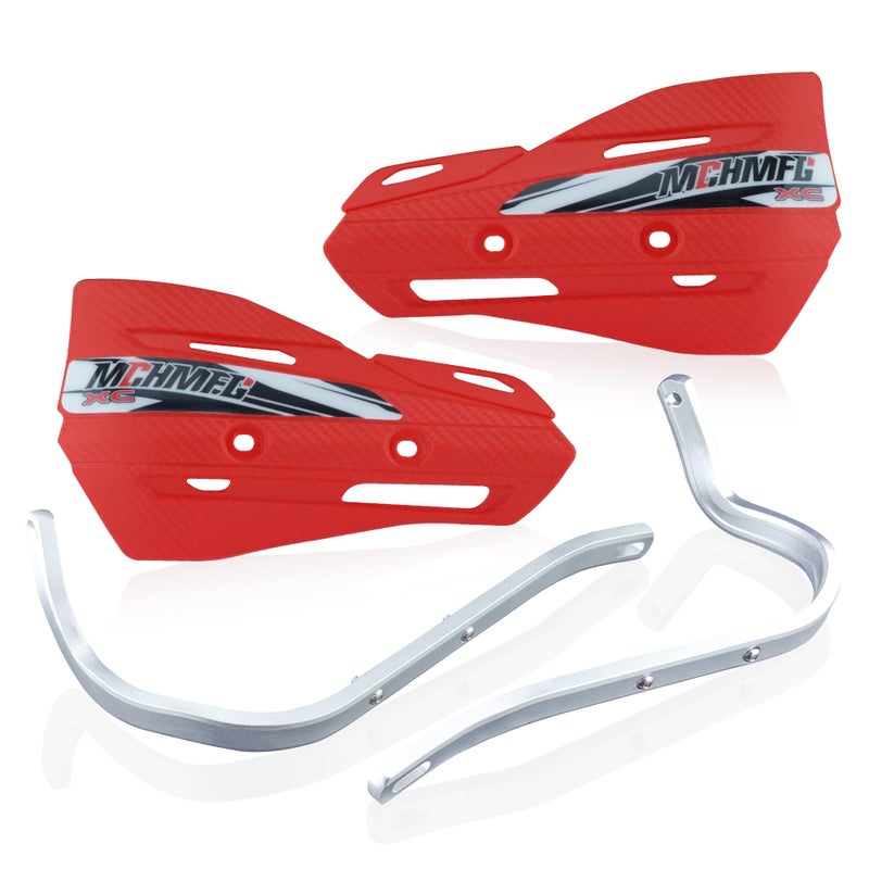 MCHMFG Dirt Bike Handguards with Grips - 7/8"" and 1 1/8"" Motorcycle Hand Guards for ATV - Universal Handguards Bracket for Off Road Motorcross Red - Image 4